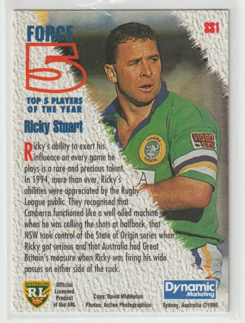 Force 5 SS1 Ricky Stuart Canberra Raiders 572/1000
