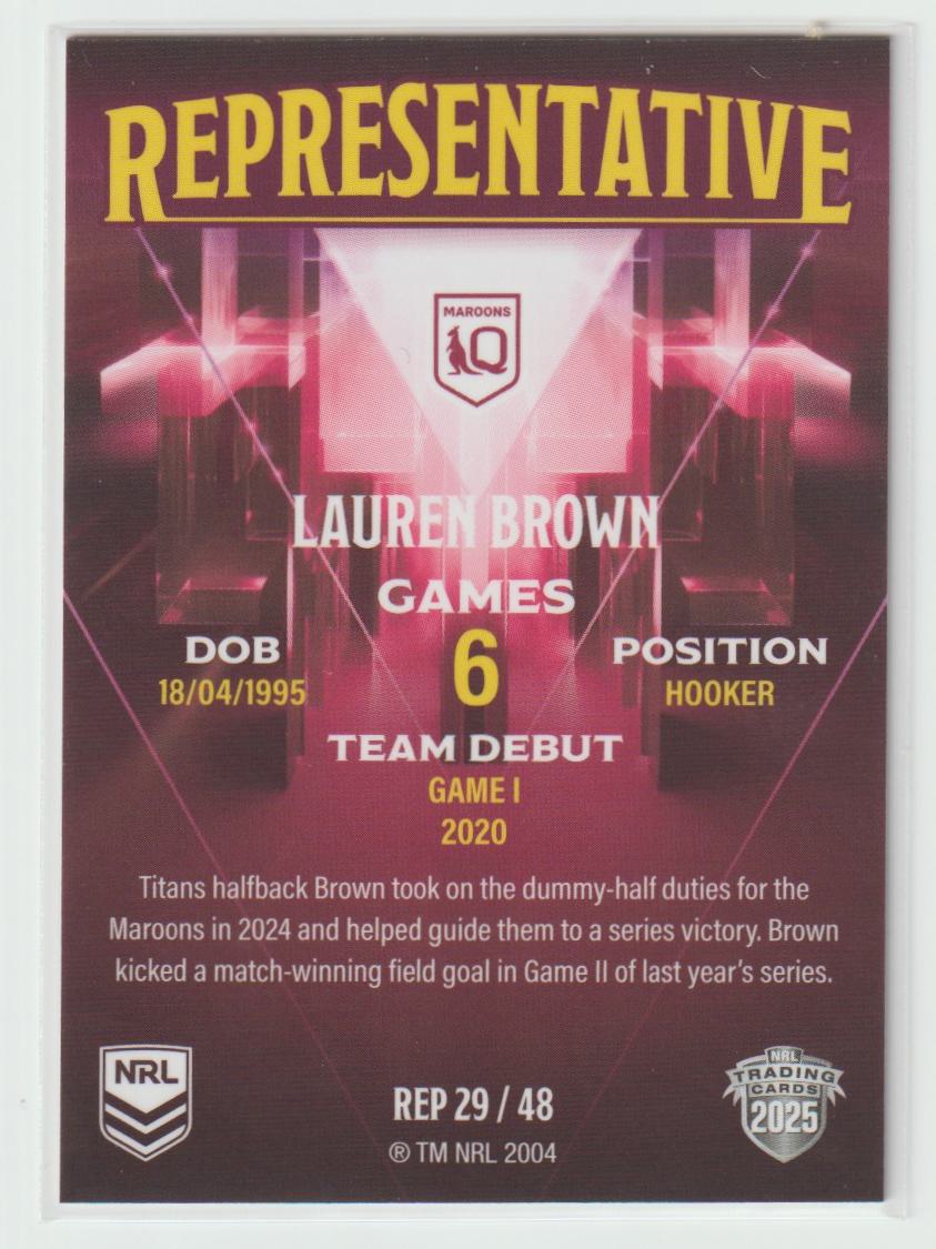 REP29/48 QUEENSLAND MAROONS LAUREN BROWN