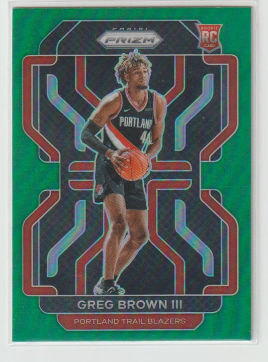 291 Greg Brown III - Portland Trail Blazers Green Prizm