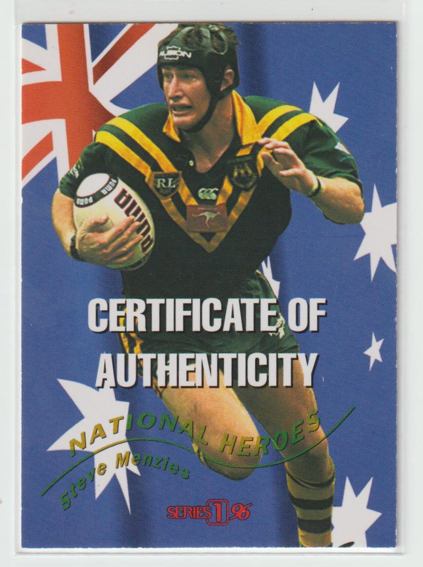 National Heroes Signature NH2 Steve Menzies 33/1000