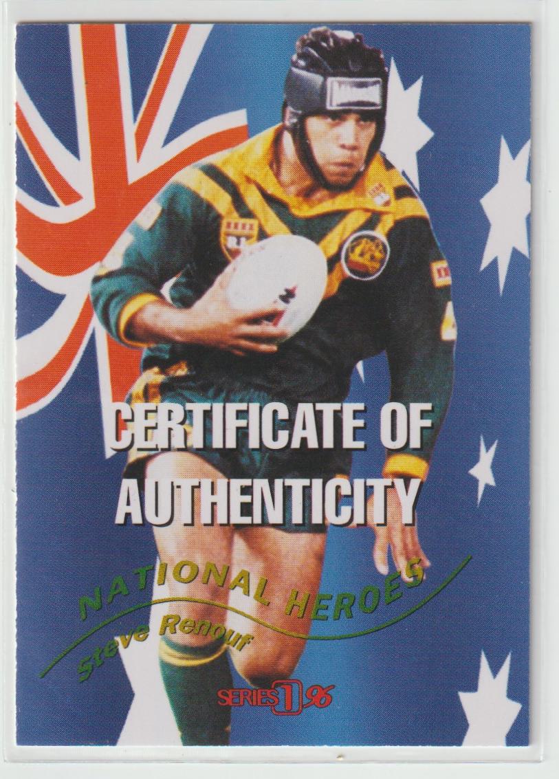 National Heroes Signature NH5 Steve Renouf 412/1000