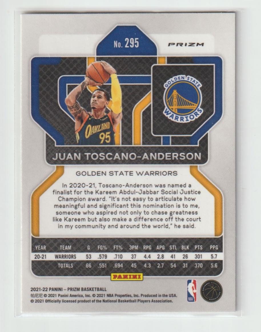 295 Juan Toscano-Anderson - Golden State Warriors Ice Prizm