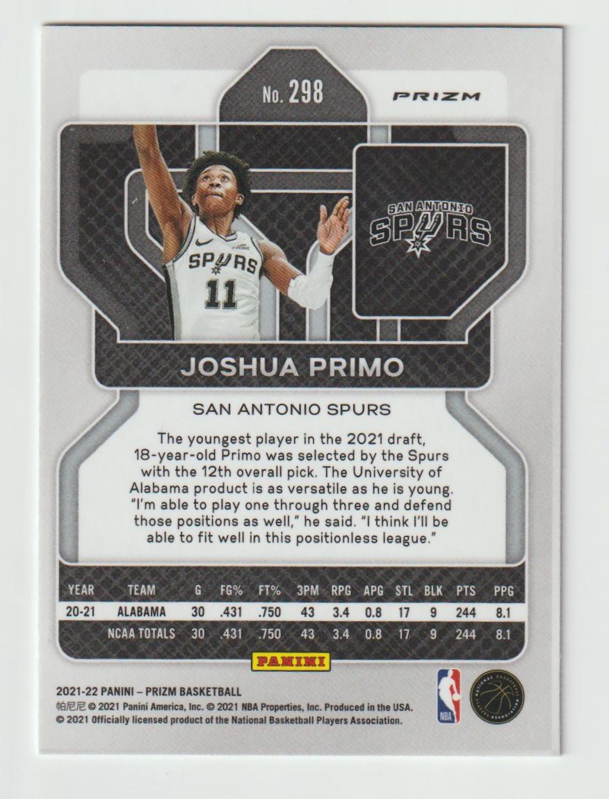 298 Joshua Primo - San Antonio Spurs Silver