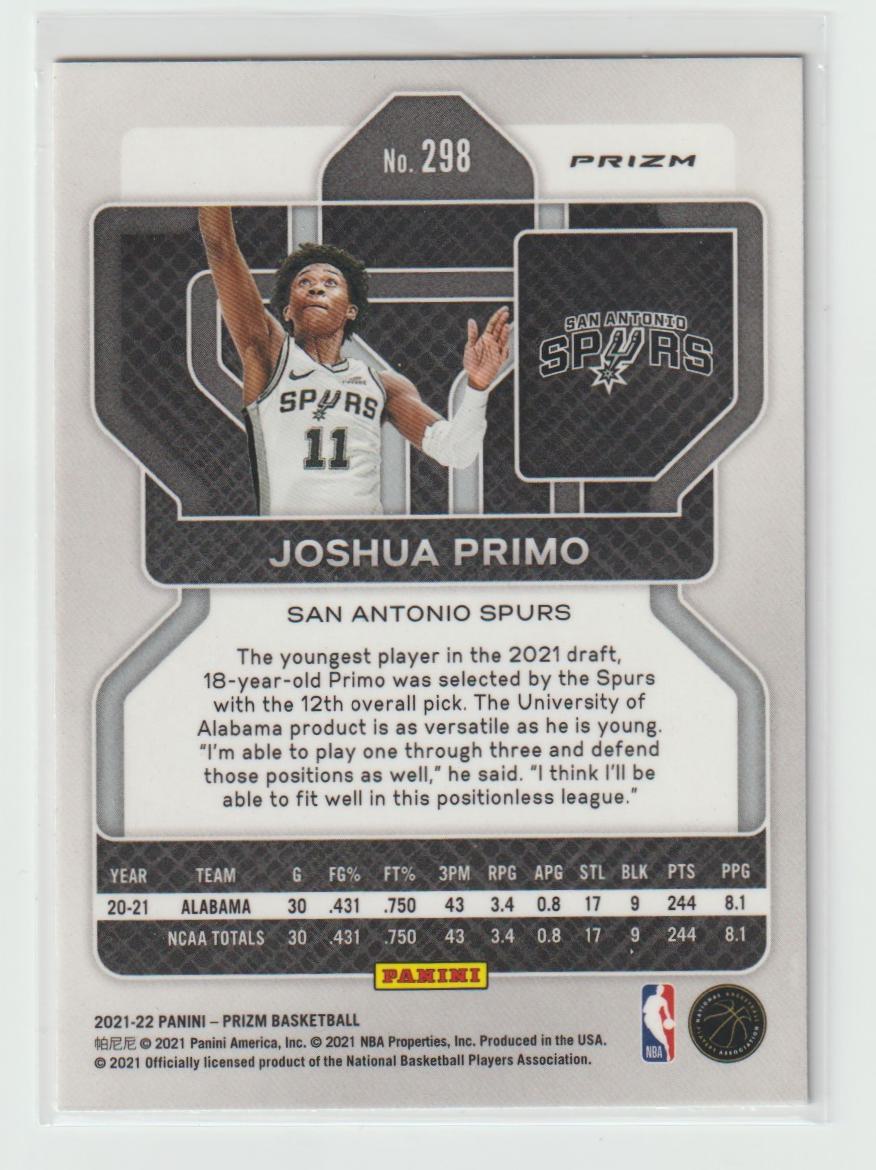 298 Joshua Primo - San Antonio Spurs Ice