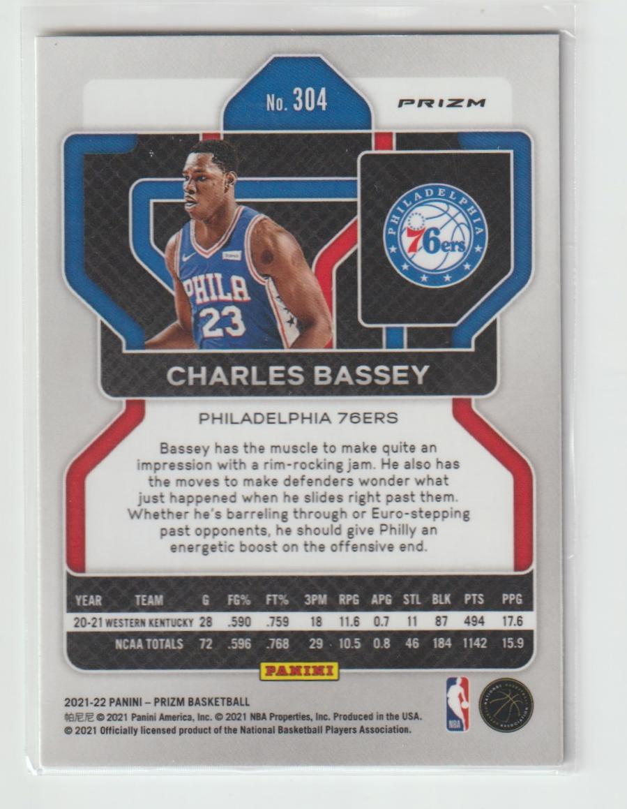 304 Charles Bassey - Philadelphia 76ers Silver Prizm