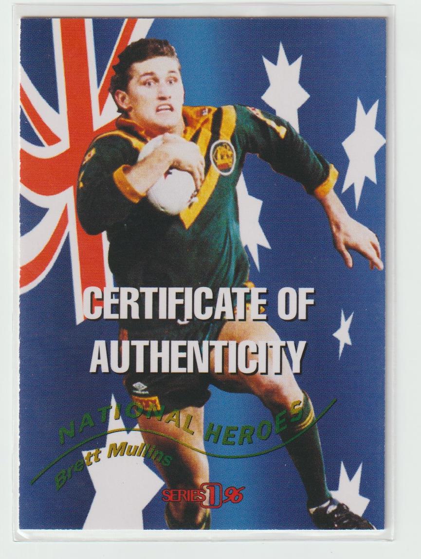 National Heroes Signature NH6 Brett Mullins 515/1000