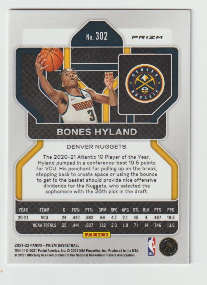 302 Bones Hyland - Denver Nuggets Silver Prizm