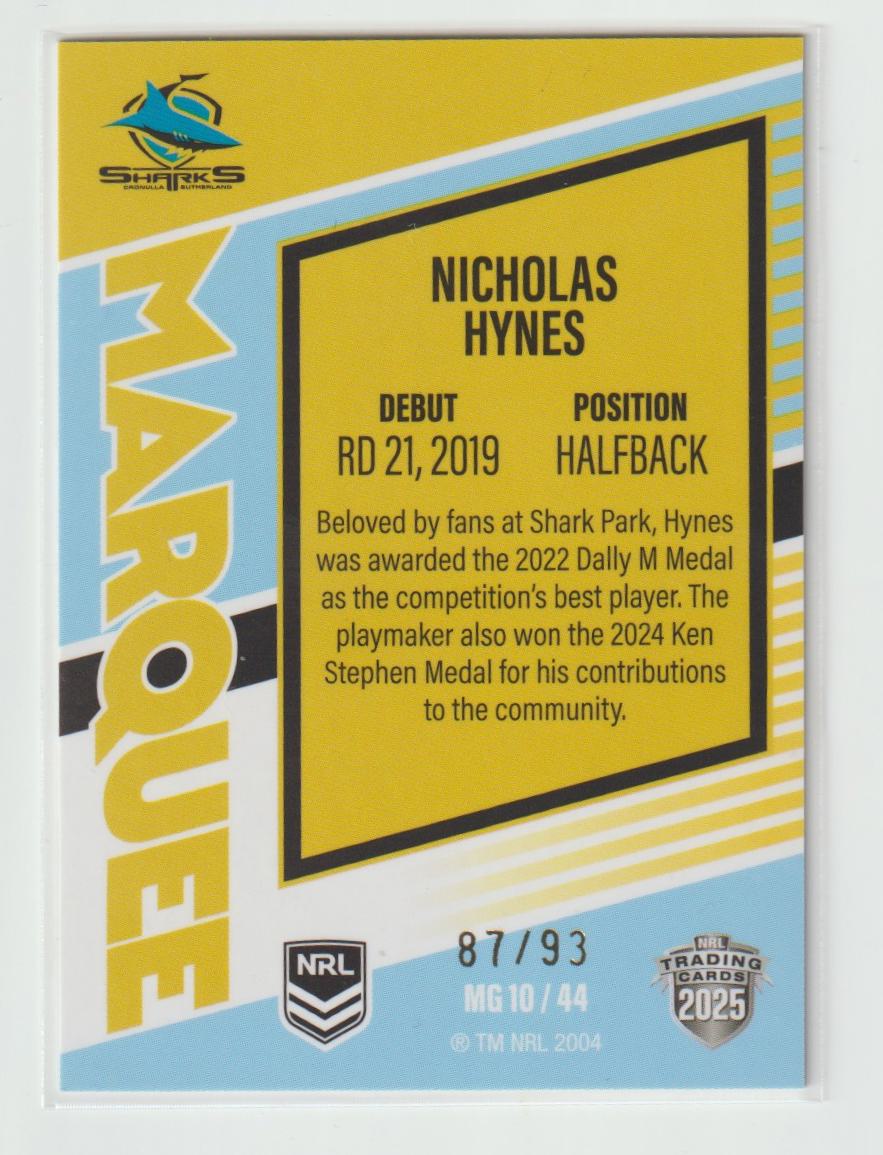 MG10/44 SHARKS NICHOLAS HYNES 87/93