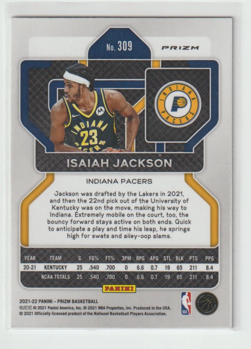 309 Isaiah Jackson - Indiana Pacers Silver Prizm