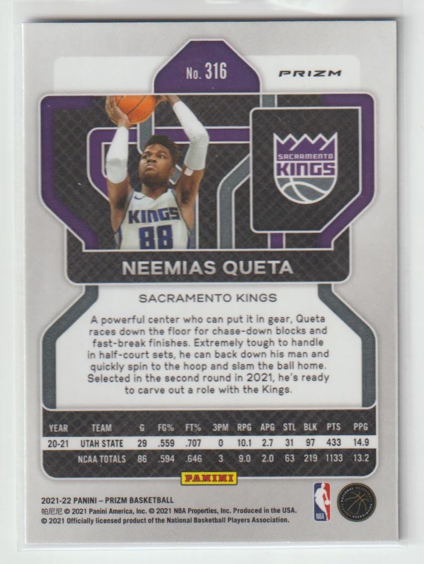 316 Neemias Queta - Sacramento Kings Blue NBA 75th