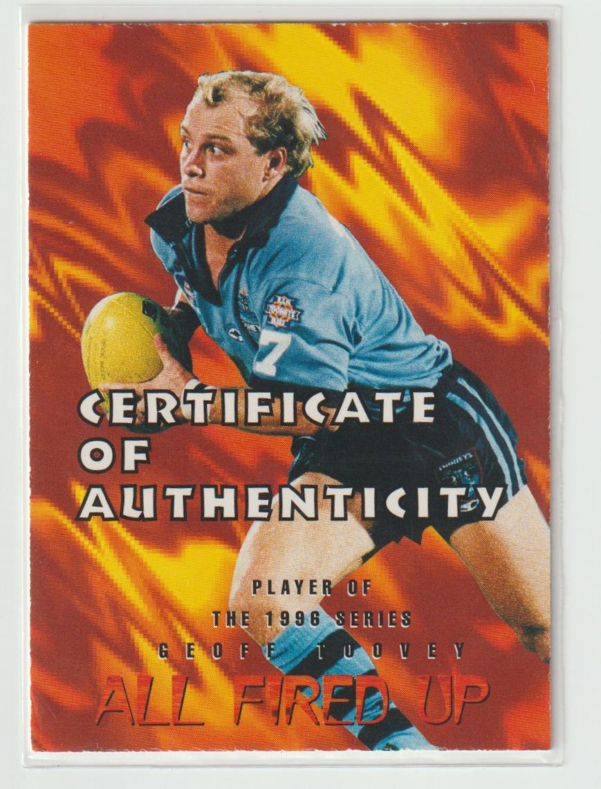 All Fired Up Signature A3 Geoff Toovey NSW Blues 810/1000