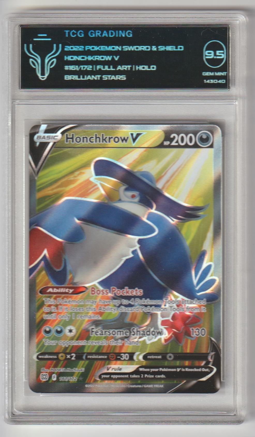 161/172 Honchkrow V Ultra Rare TCG 9.5