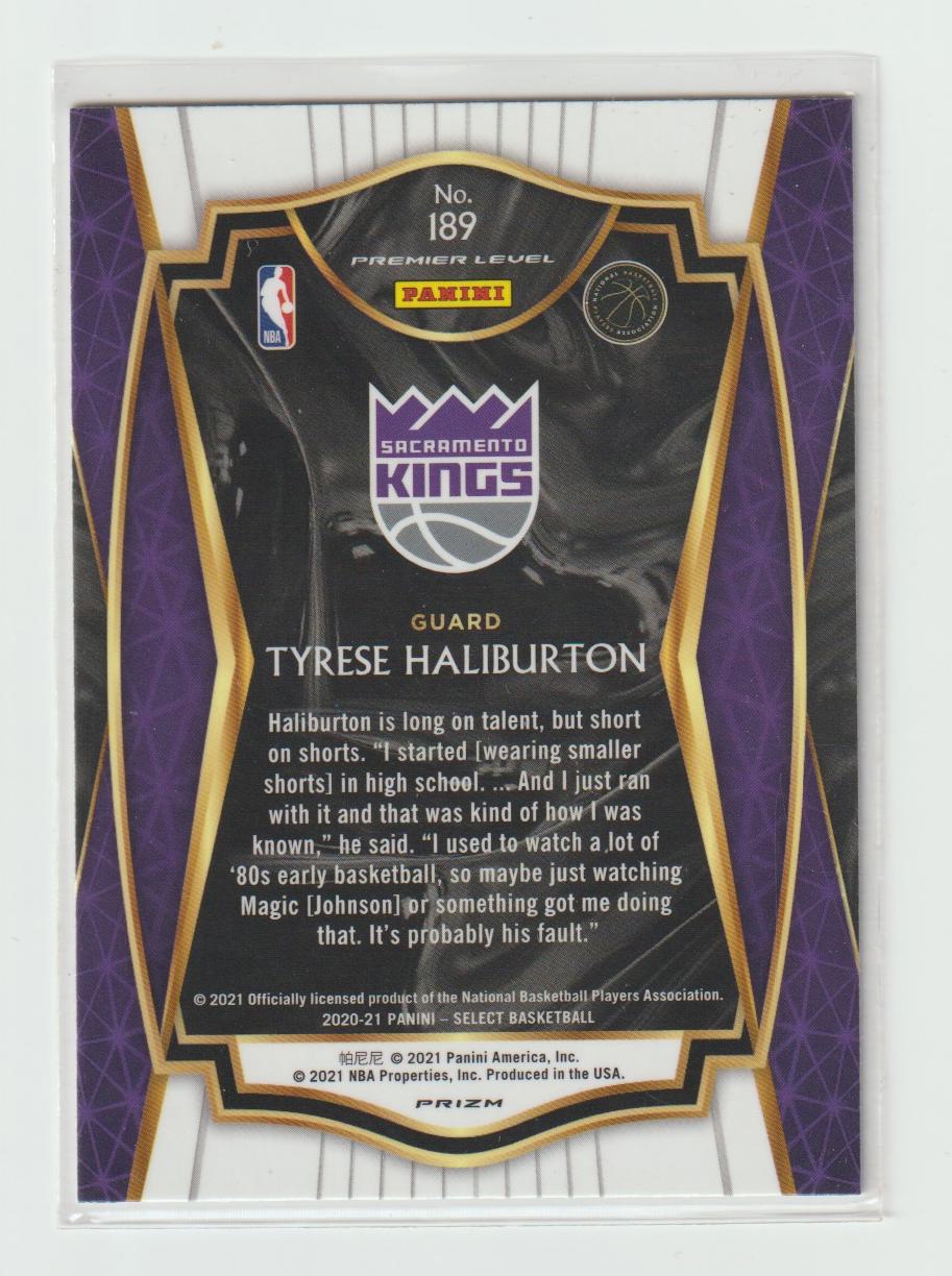 189 Tyrese Haliburton - Sacramento Kings Blue White Purple Cracked Ice