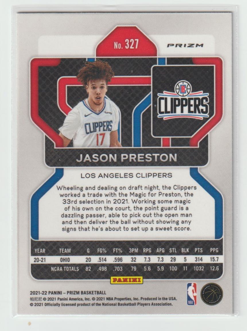 327 Jason Preston - Los Angeles Clippers Green