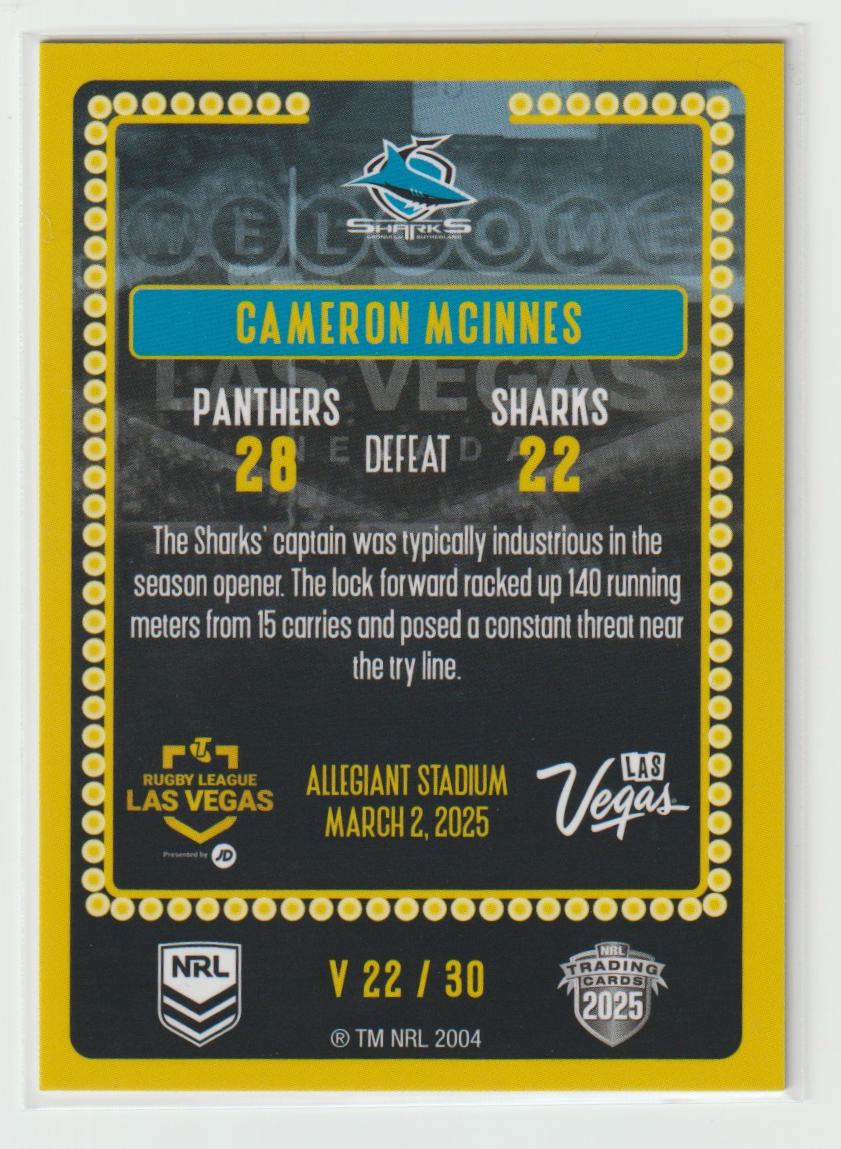 V22/30 SHARKS CAMERON MCINNES