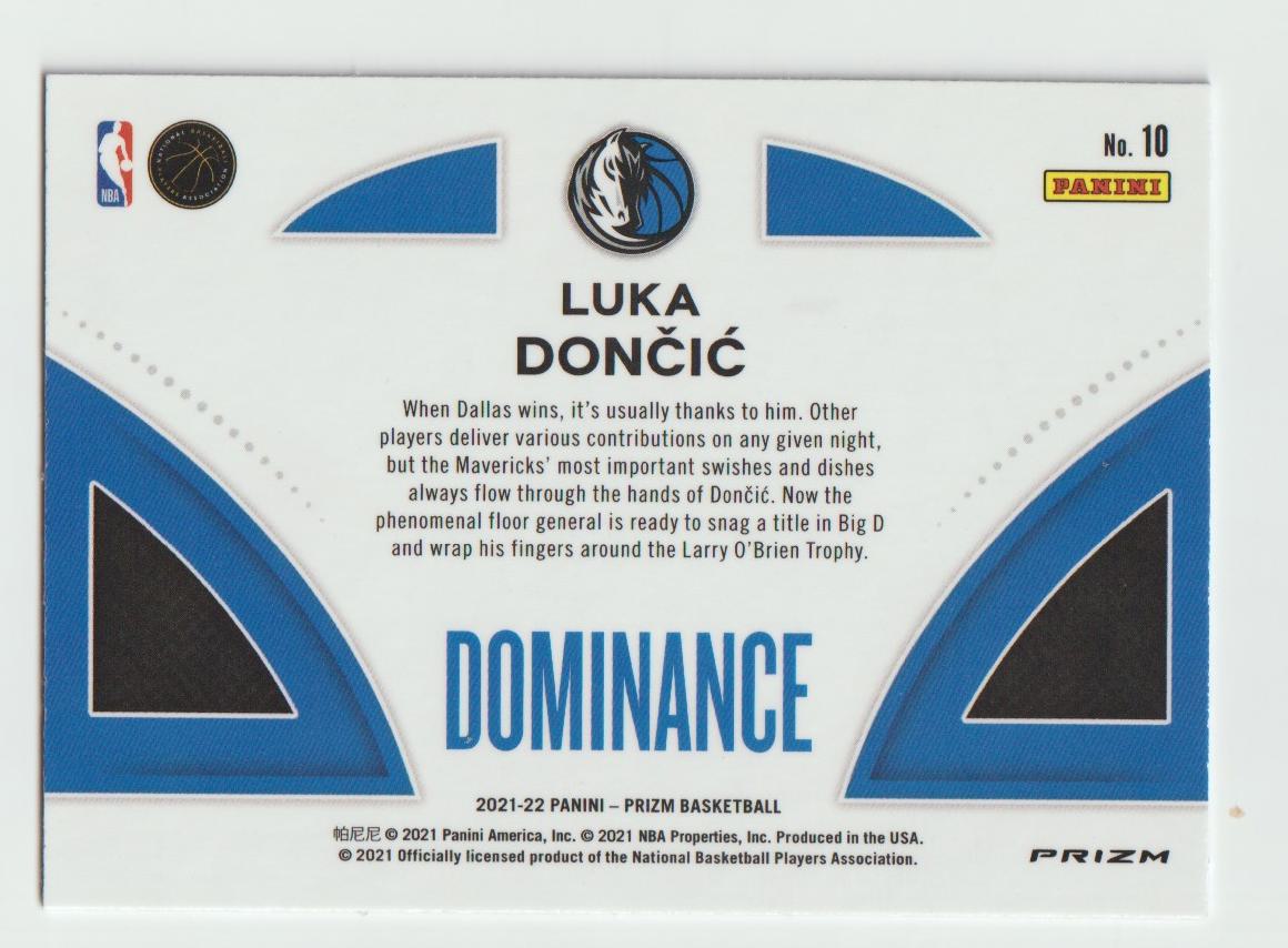 Dominance 010 Luka Doncic Dallas Mavericks Green