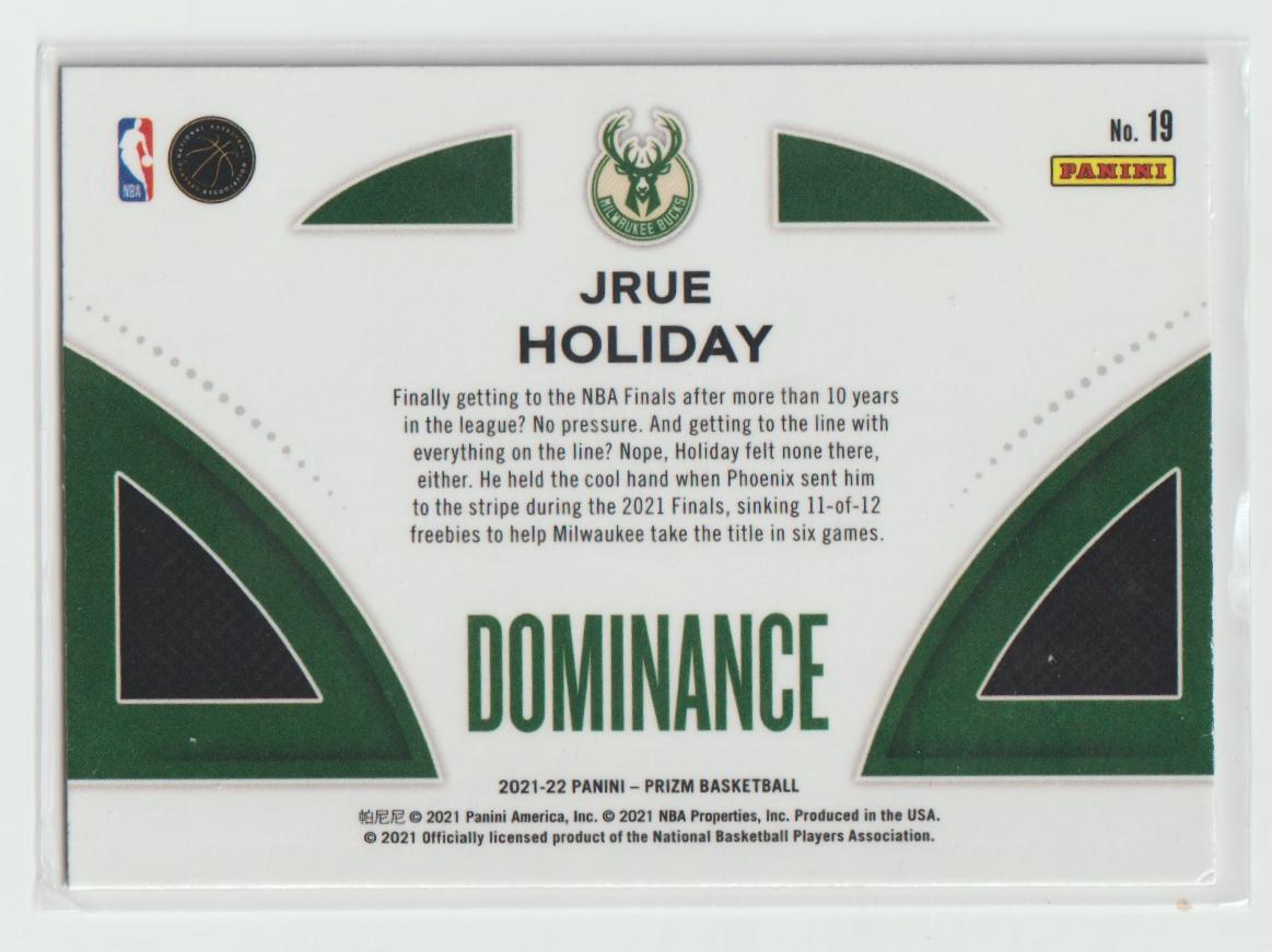 Dominance 019 Jrue Holiday - Milwaukee Bucks