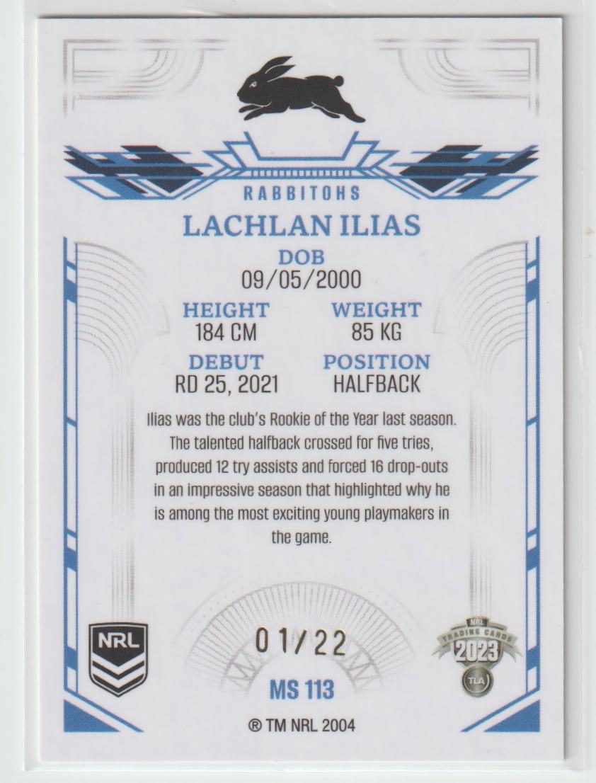 MS113 Lachlan Ilias South Sydney Rabbitohs Mojo Sapphire 1/22
