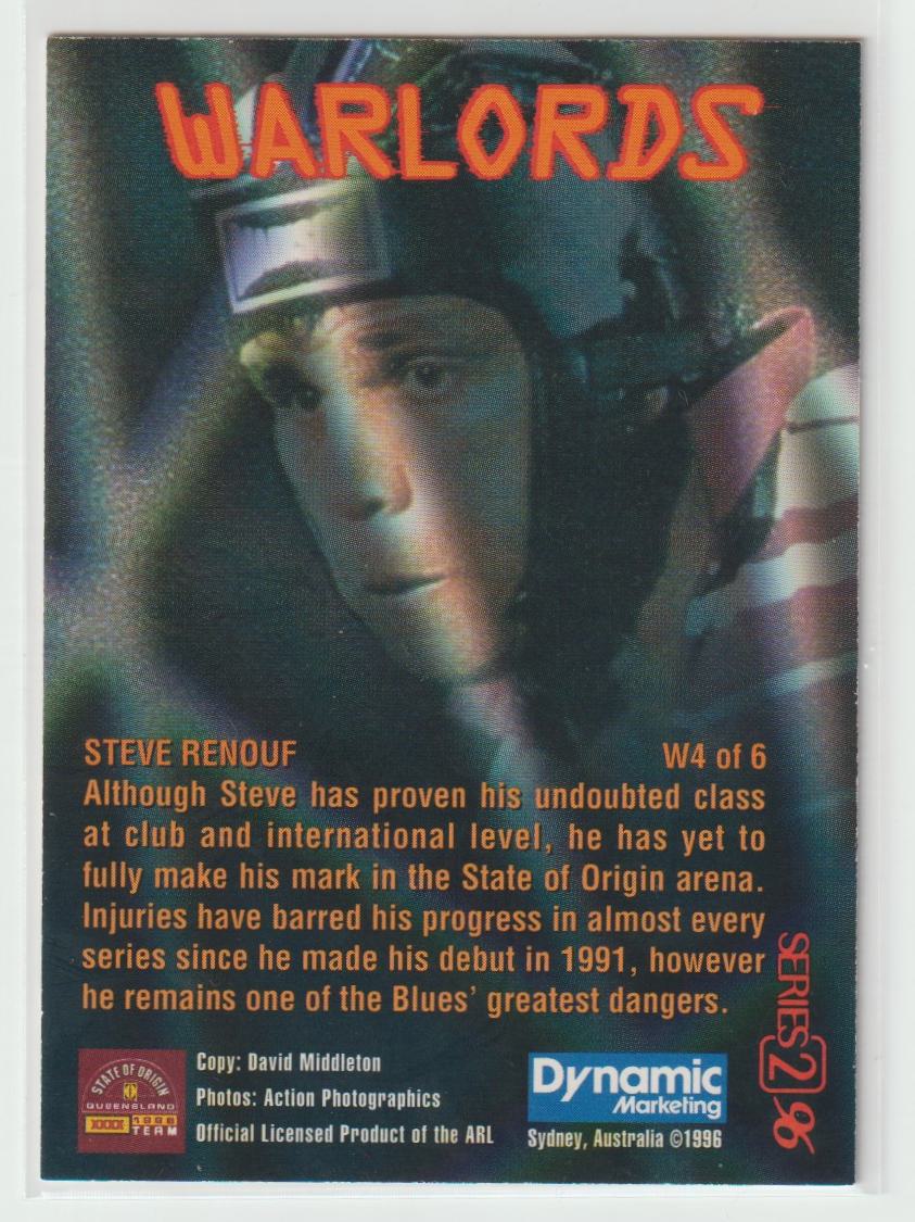 Warlords W4 Steve Renouf QLD Maroons