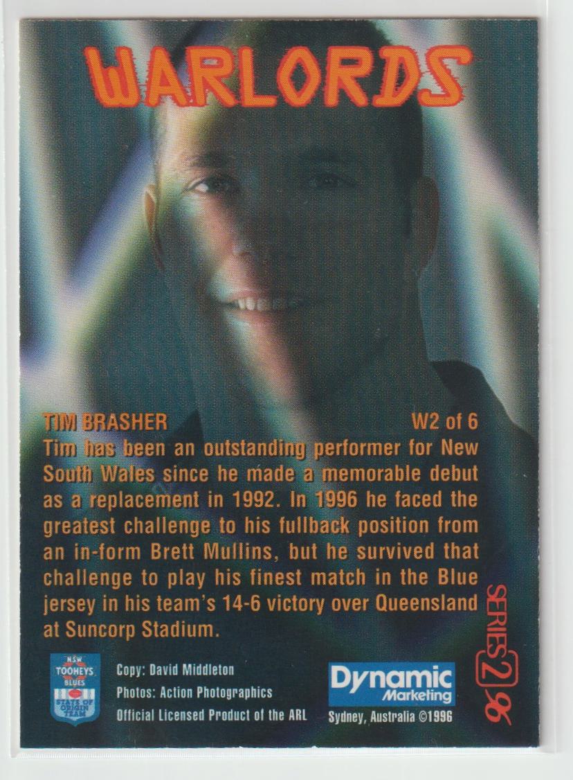 Warlords W2 Tim Brasher NSW Blues