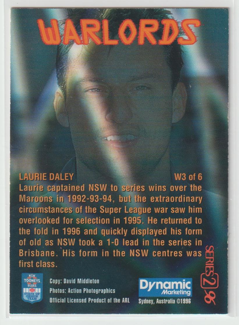 Warlords W3 Laurie Daley NSW Blues
