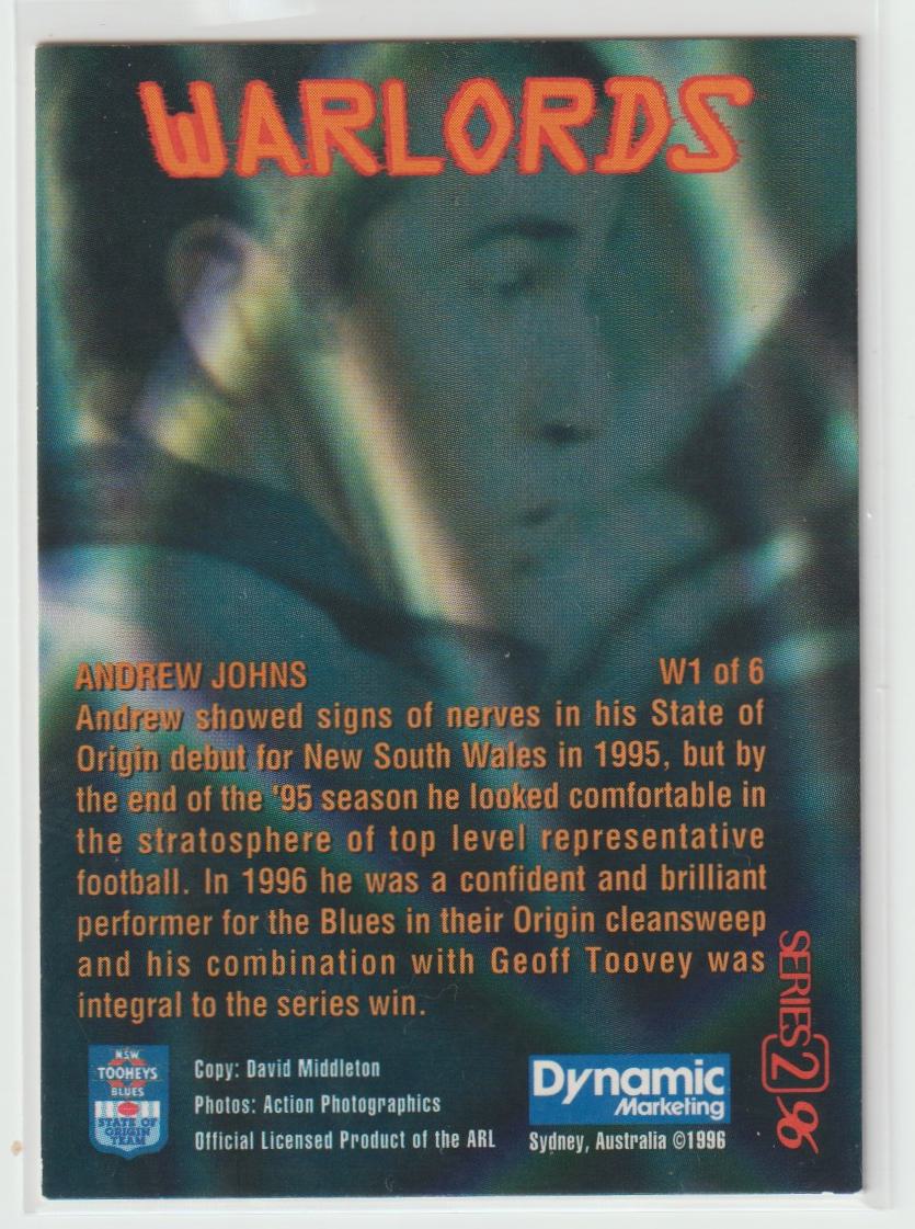 Warlords W1 Andrew Johns NSW Blues