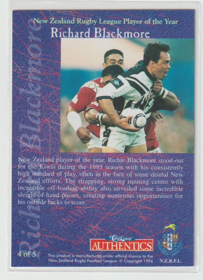 New Zealand Rugby League Player of the Year 4 Richard Blackmore