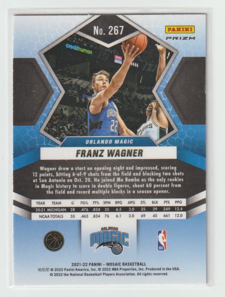 267 Franz Wagner Orlando Magic Mosaic Prizm