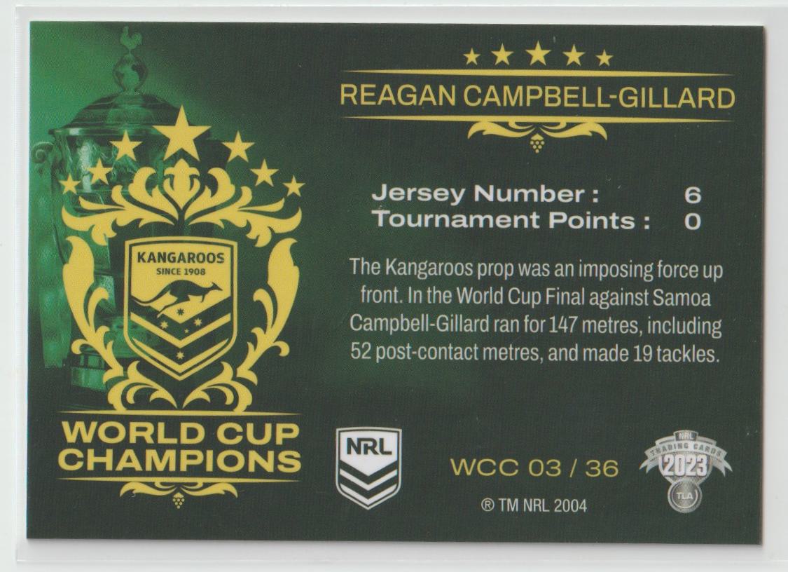 World Cup Champions WCC 03 KANGAROOS REAGAN CAMPBELL-GILLARD