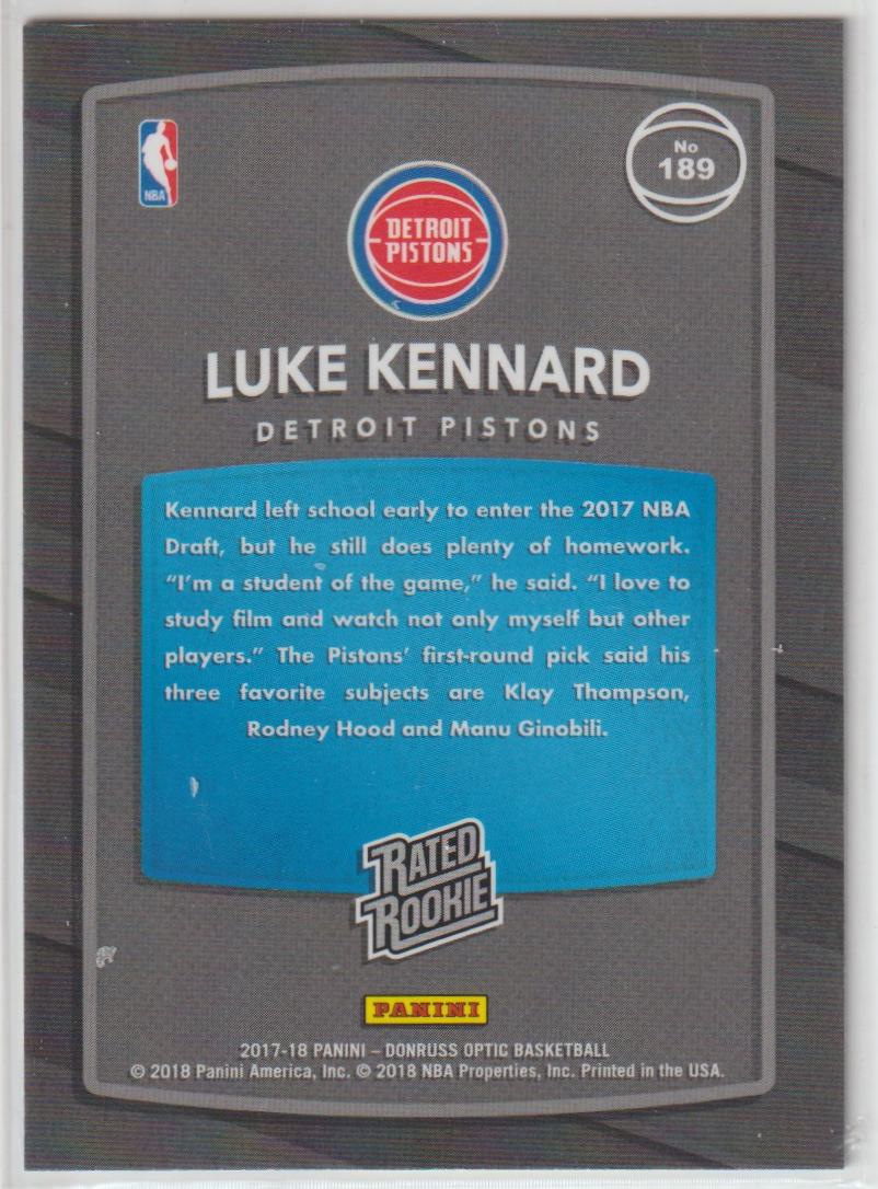 189 Luke Kennard - Detroit Pistons Mega Box Red/Yellow