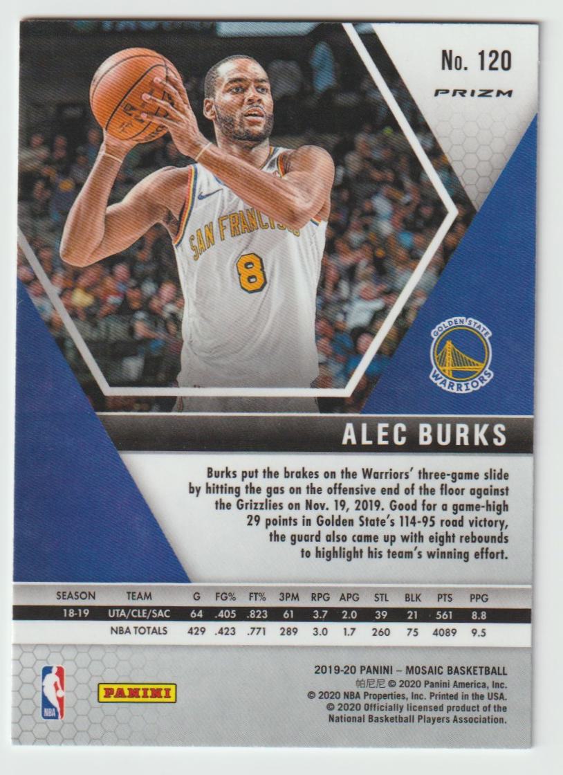 120 Alec Burks - Golden State Warriors Camo Pink