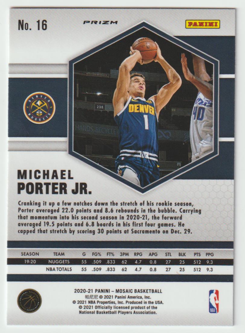 016 Michael Porter Jr. - Denver Nuggets Camo Pink