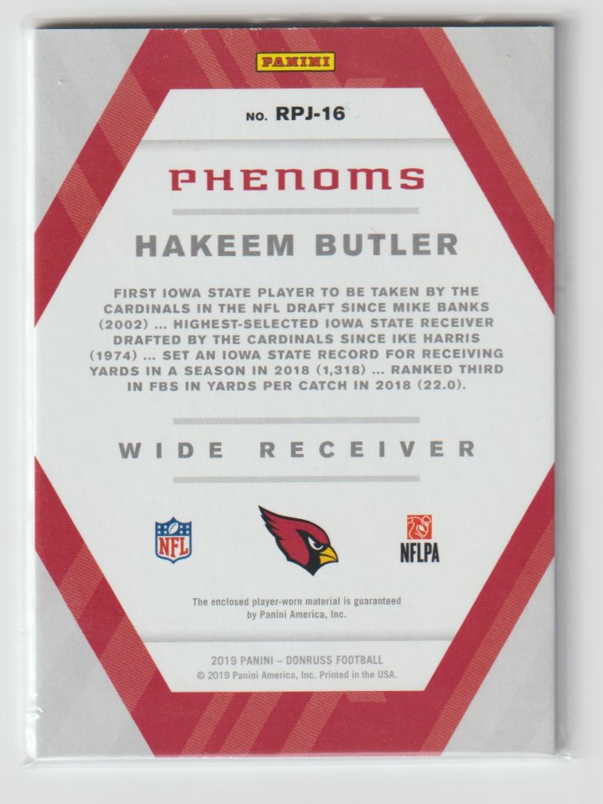 Rookie Phenoms RPJ-16 Hakeem Butler Arizona Cardinals