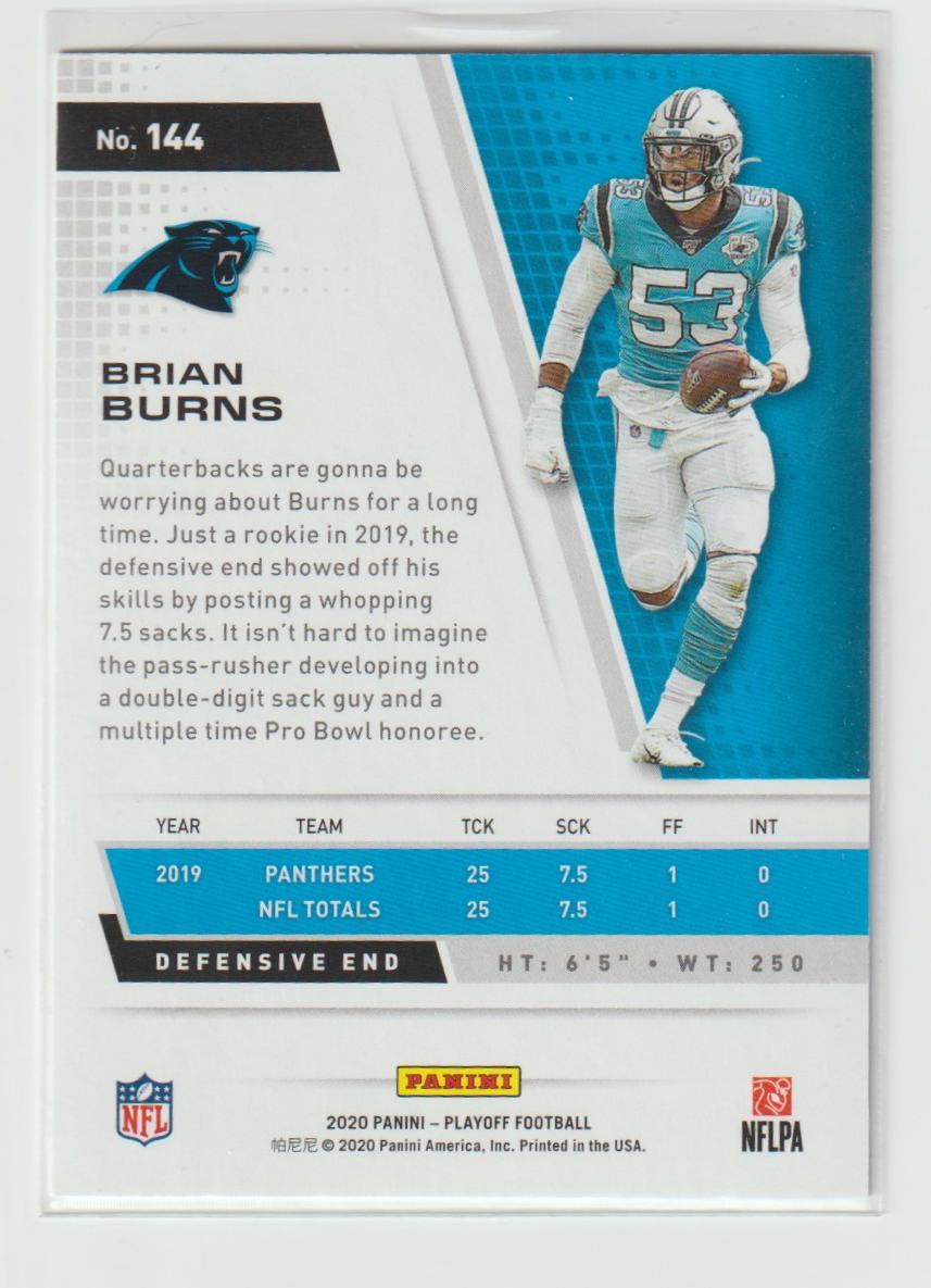 144 Brian Burns - Carolina Panthers 2nd Down 45/49