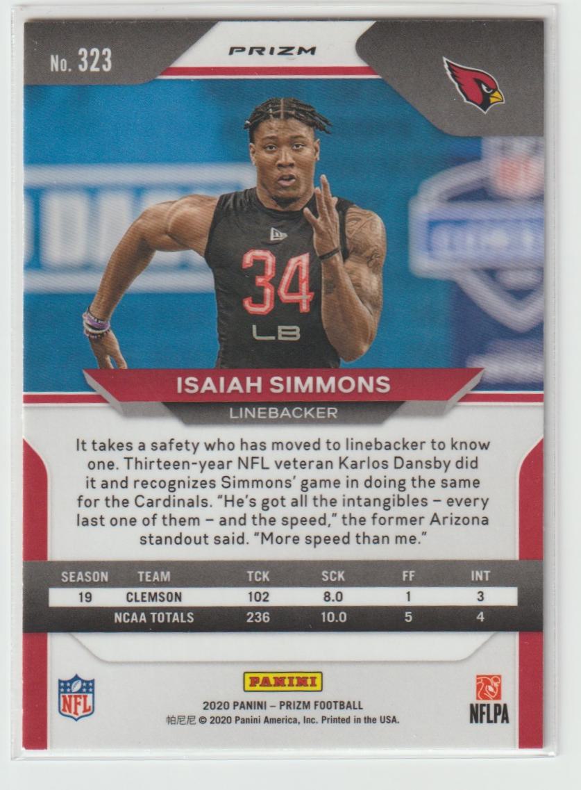323 Isaiah Simmons Arizona Cardinals Laser Prizm