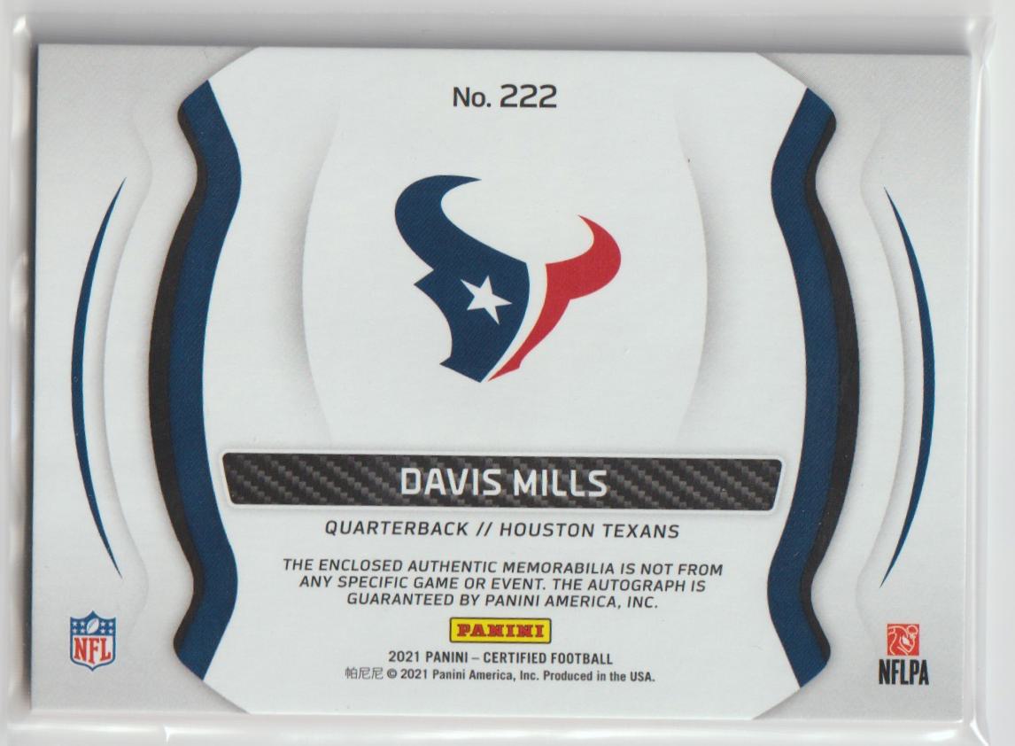 Freshman Fabrics Mirror Signature 222 Davis Mills - Houston Texans Orange 118/249
