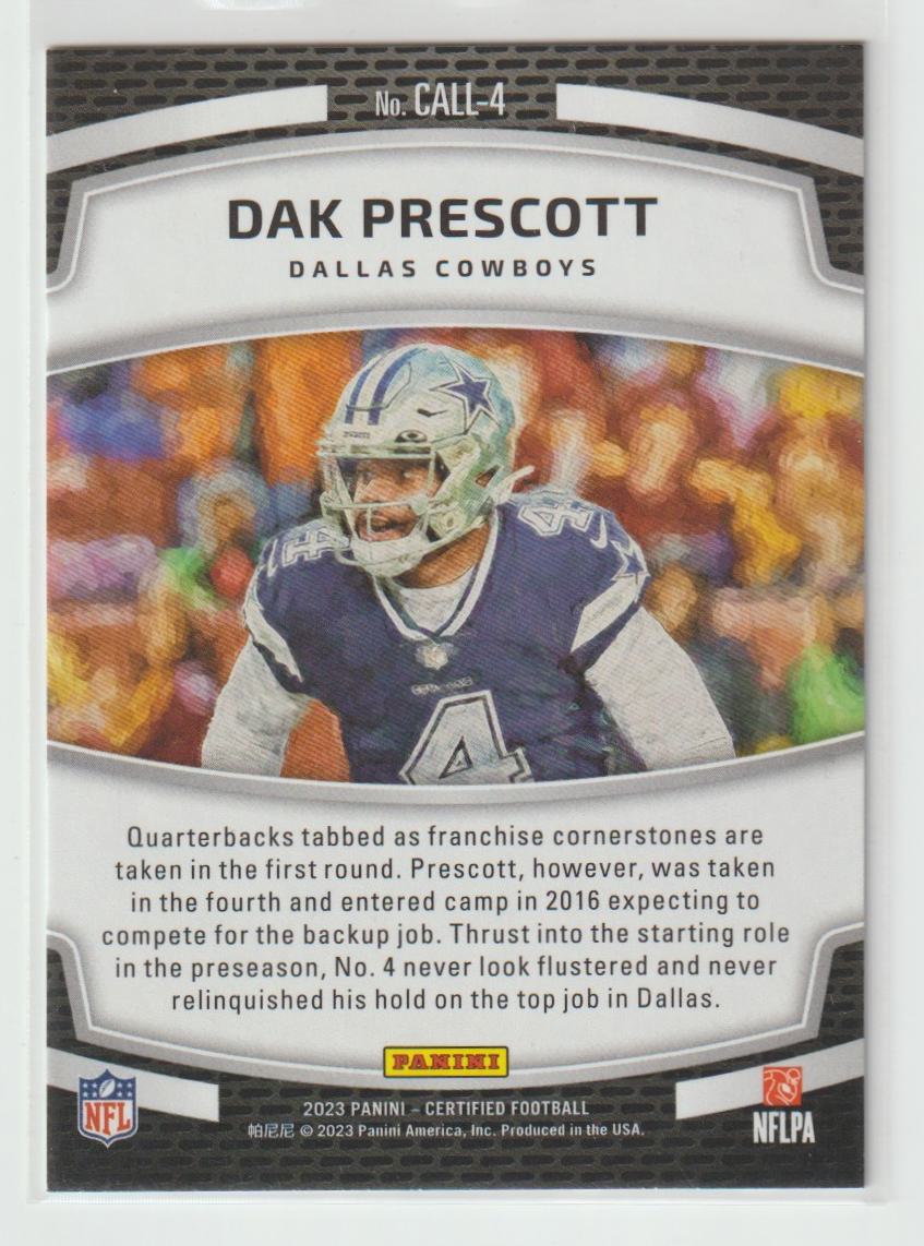 Calling Cards Call-4 Dak Prescott - Dallas Cowboys