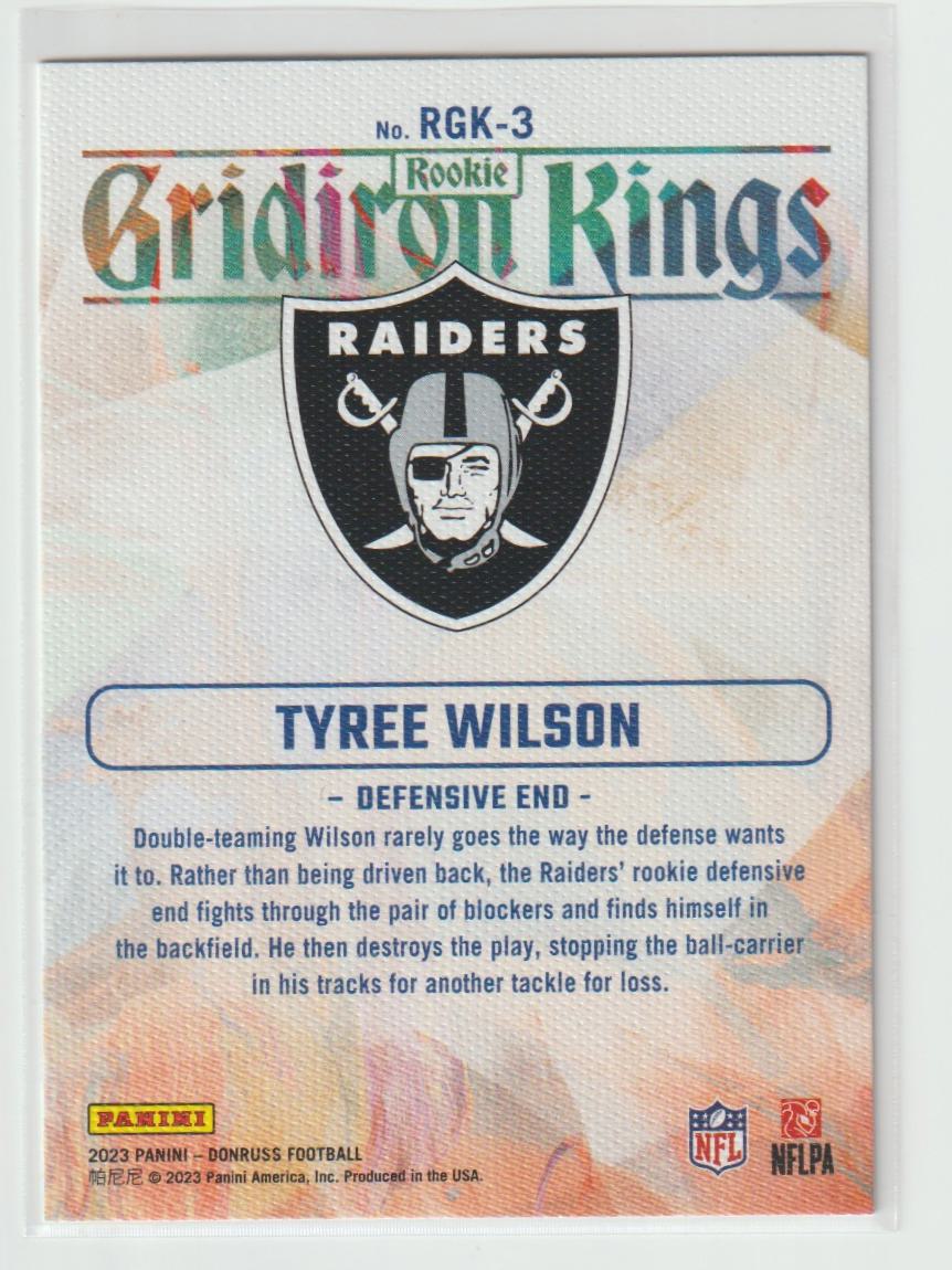 Rookie Gridiron Kings RGK-3 Tyree Wilson, Las Vegas Raiders