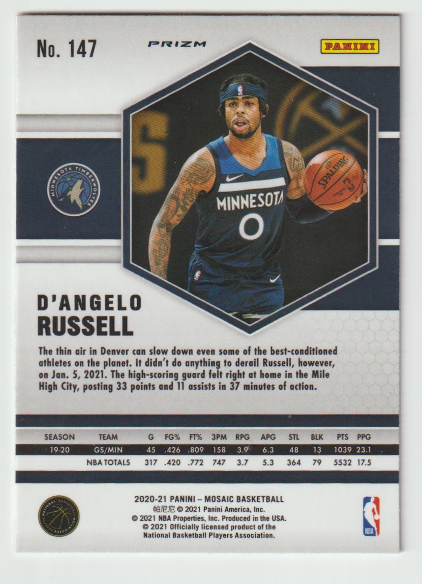 147 D'Angelo Russell - Minnesota Timberwolves Red Wave