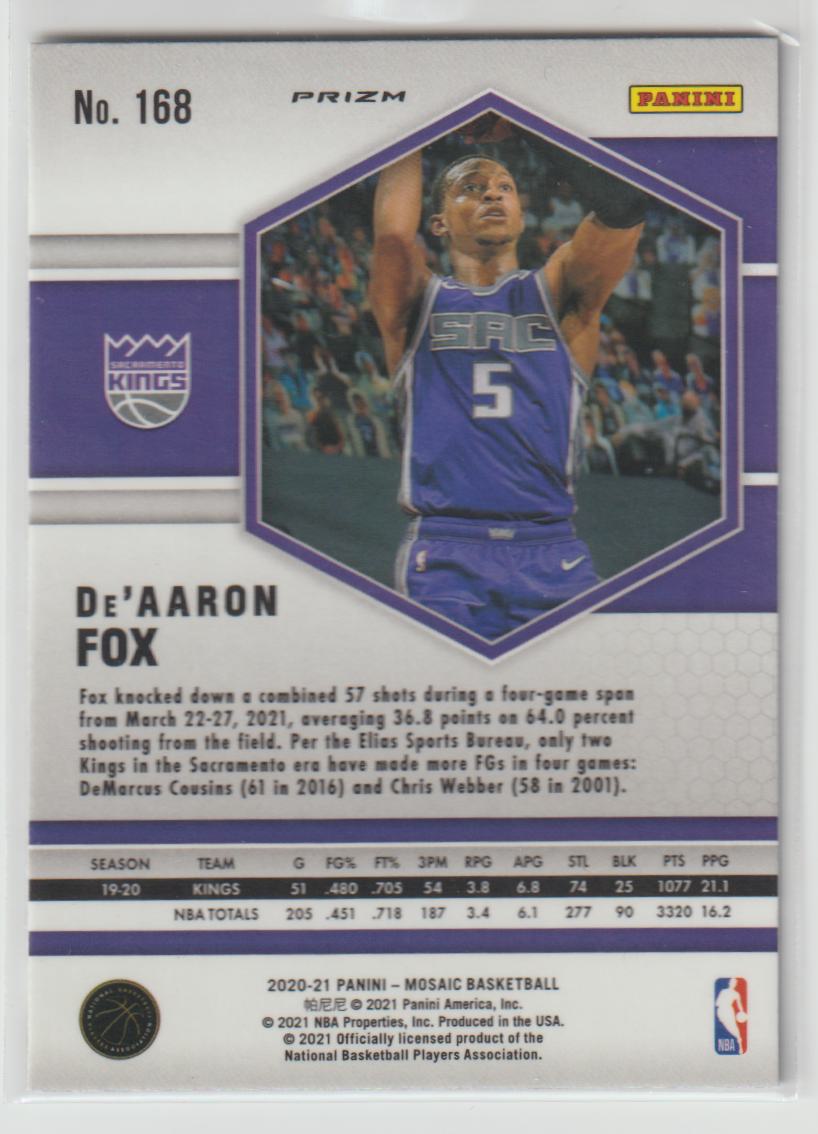 168 De'Aaron Fox - Sacramento Kings Green