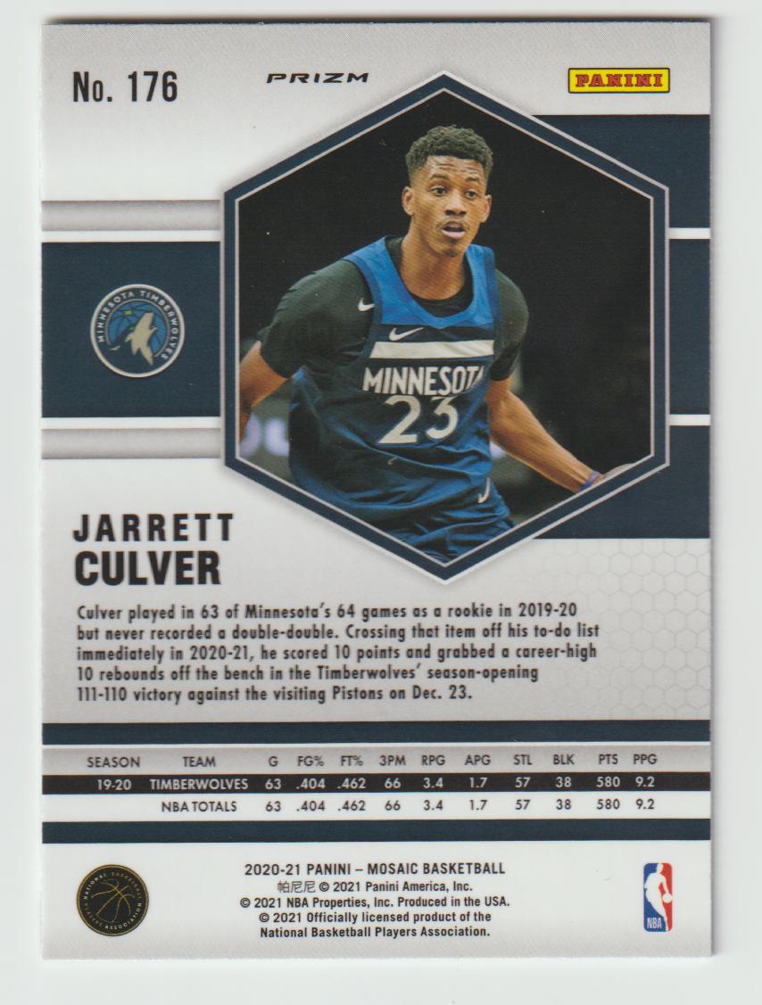 176 Jarrett Culver - Minnesota Timberwolves Green