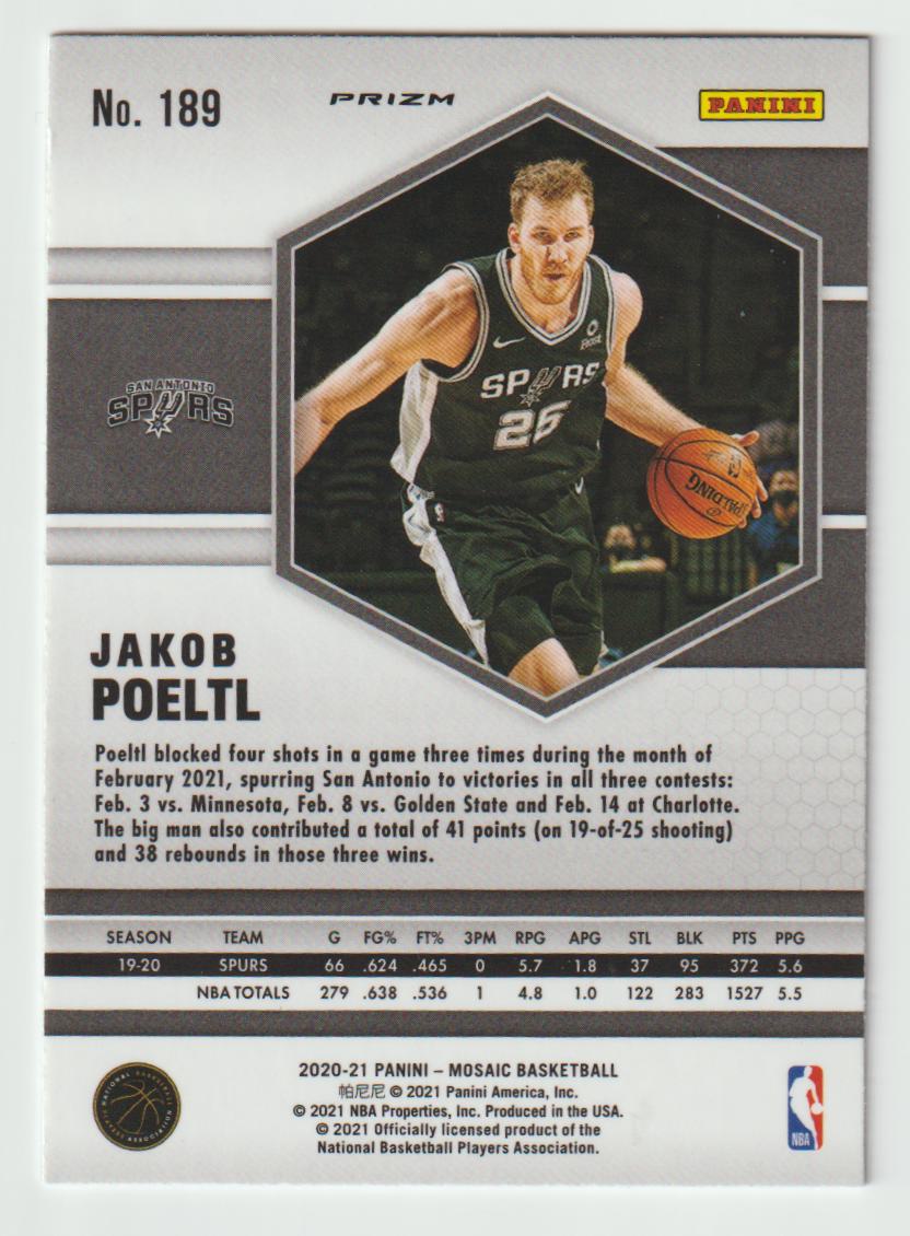 189 Jakob Poeltl - San Antonio Spurs Genesis
