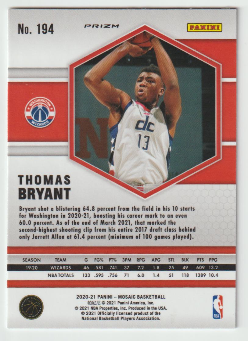 194 Thomas Bryant - Washington Wizards Mosaic