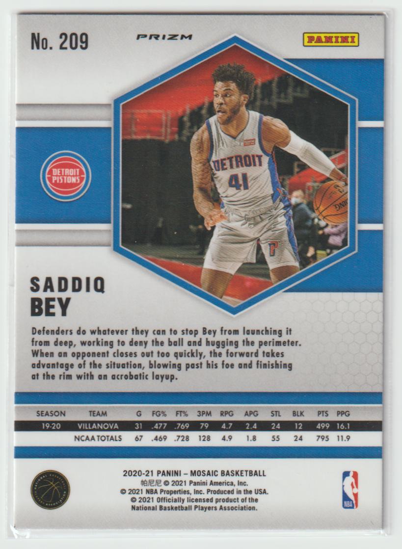 209 Saddiq Bey - Detroit Pistons Camo Pink
