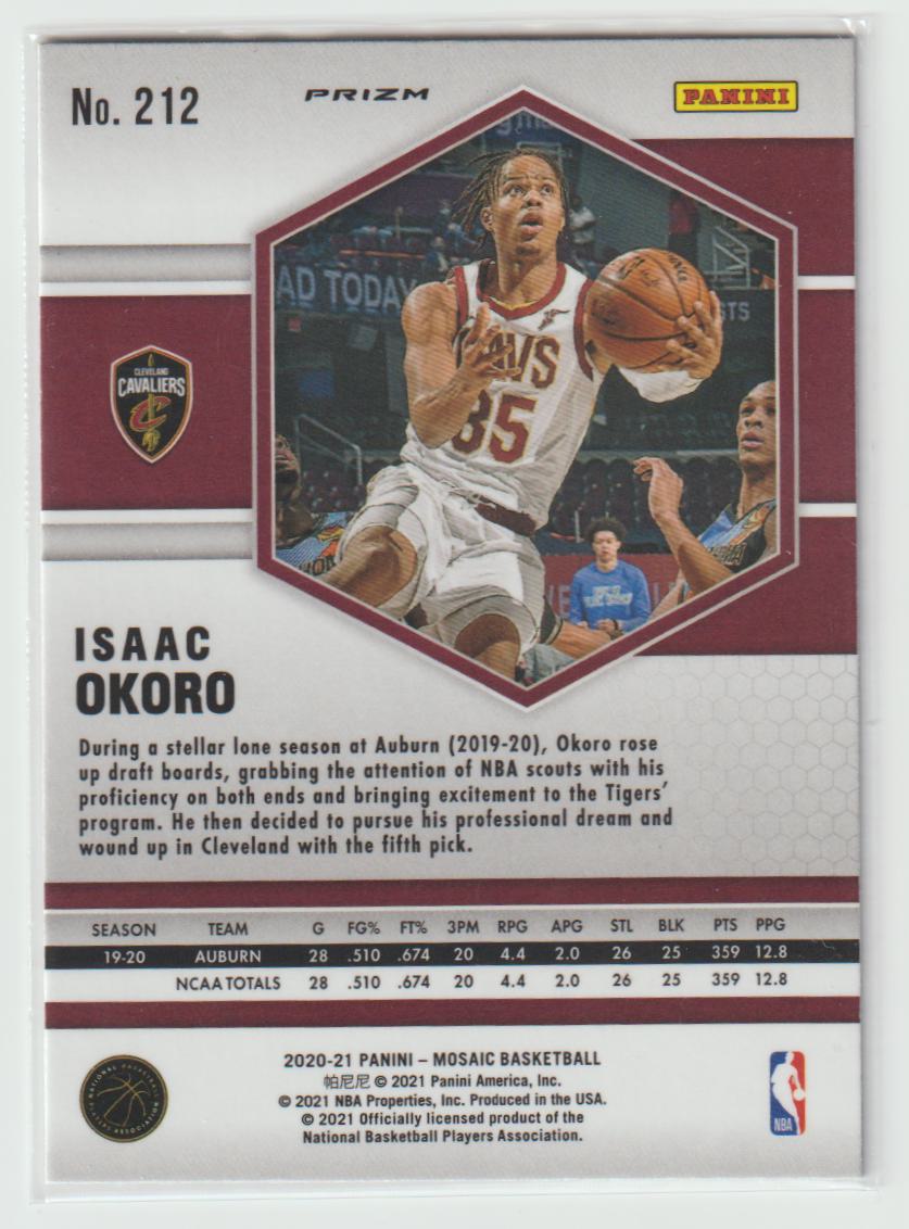 212 Isaac Okoro - Cleveland Cavaliers Camo Pink