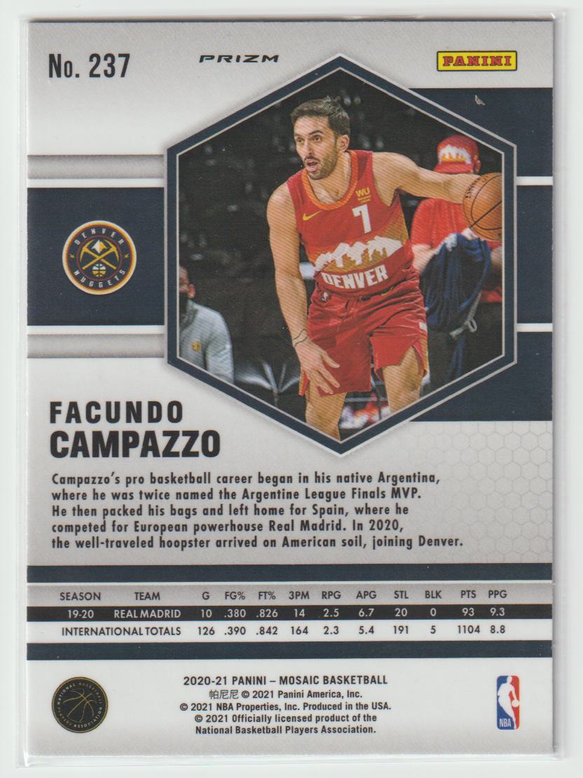 237 Facundo Campazzo - Denver Nuggets Camo Pink
