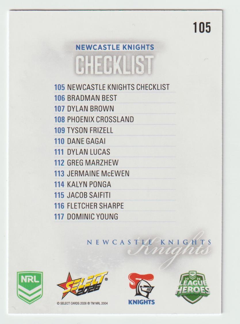 105 Newcastle Knights Logo