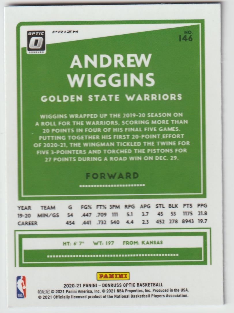 146 Andrew Wiggins - Golden State Warriors Blue Velocity
