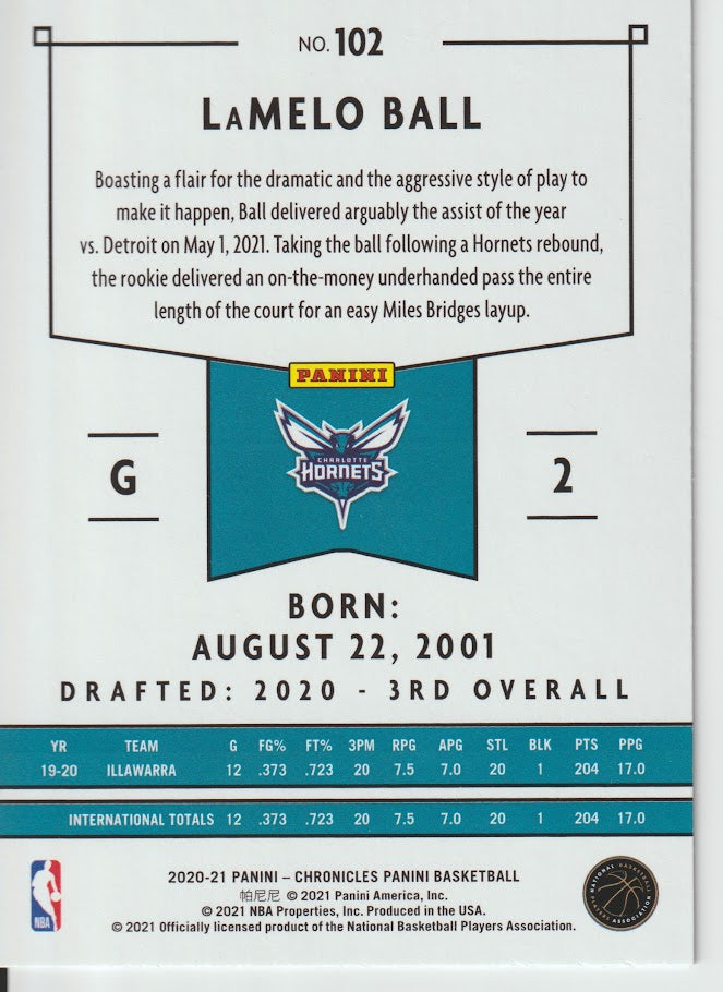 102 LaMelo Ball - Charlotte Hornets