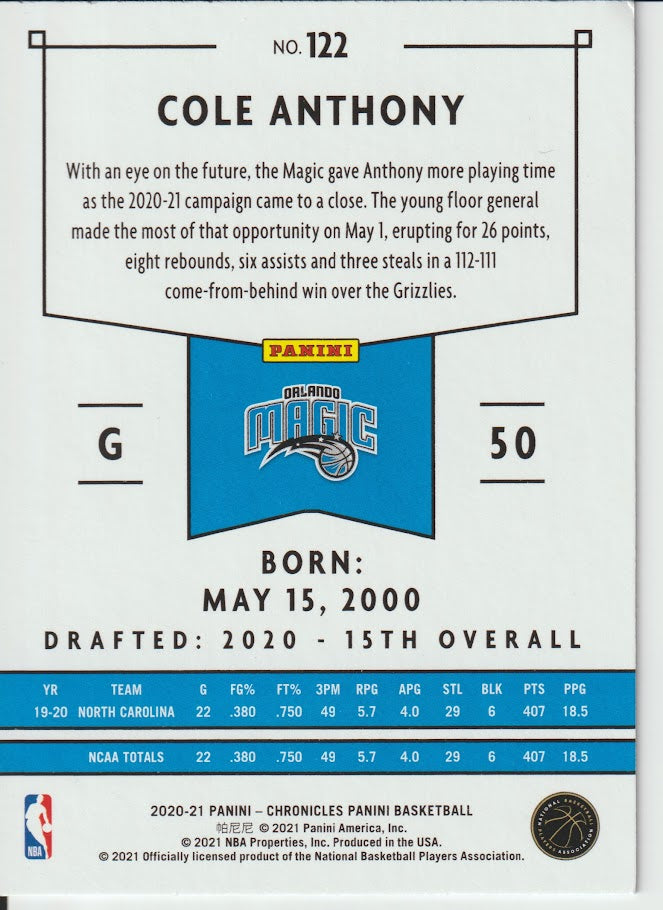 122 Cole Anthony - Orlando Magic